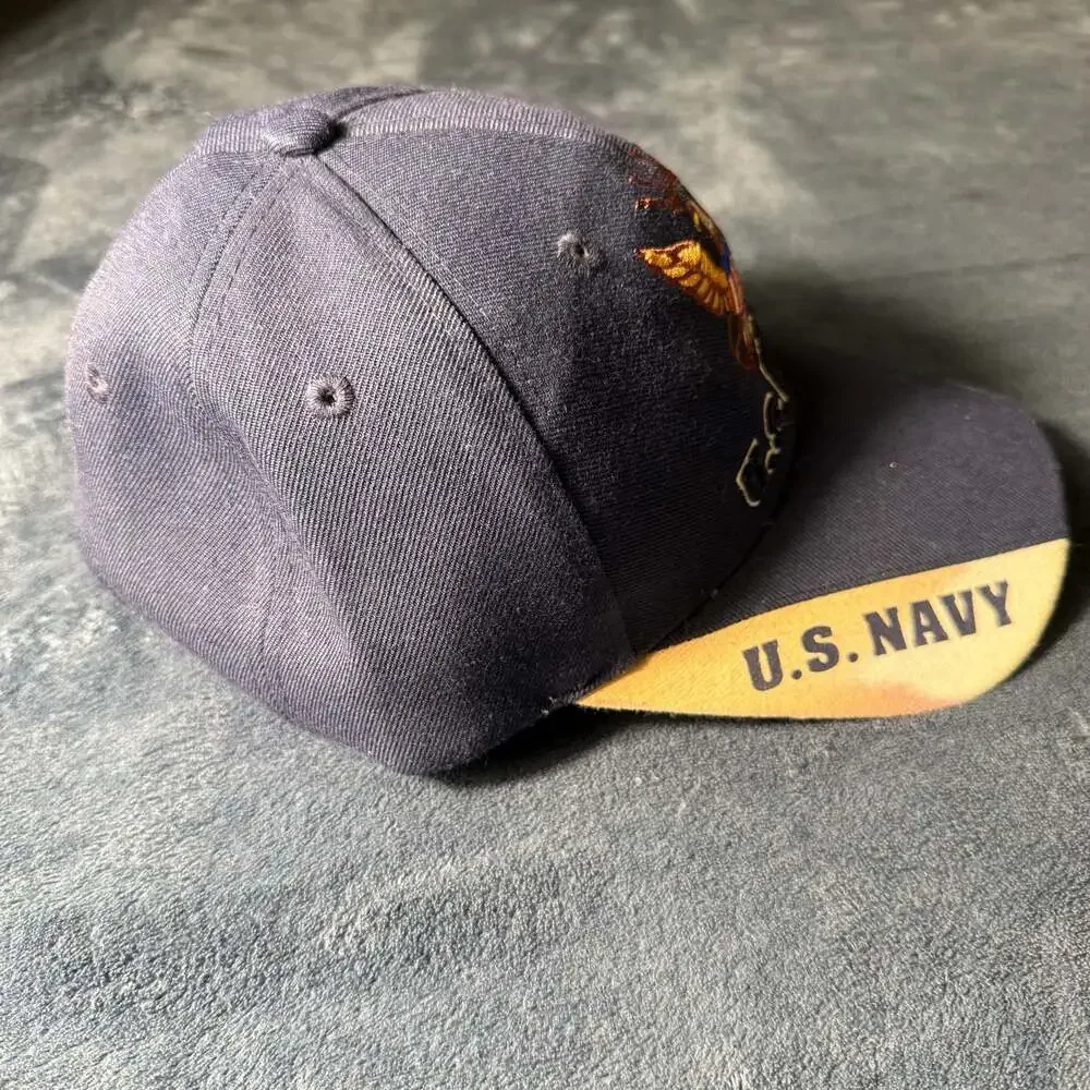 U.S. Navy Embroidered Eagle Emblem Baseball Cap with Hook and Loop Closure